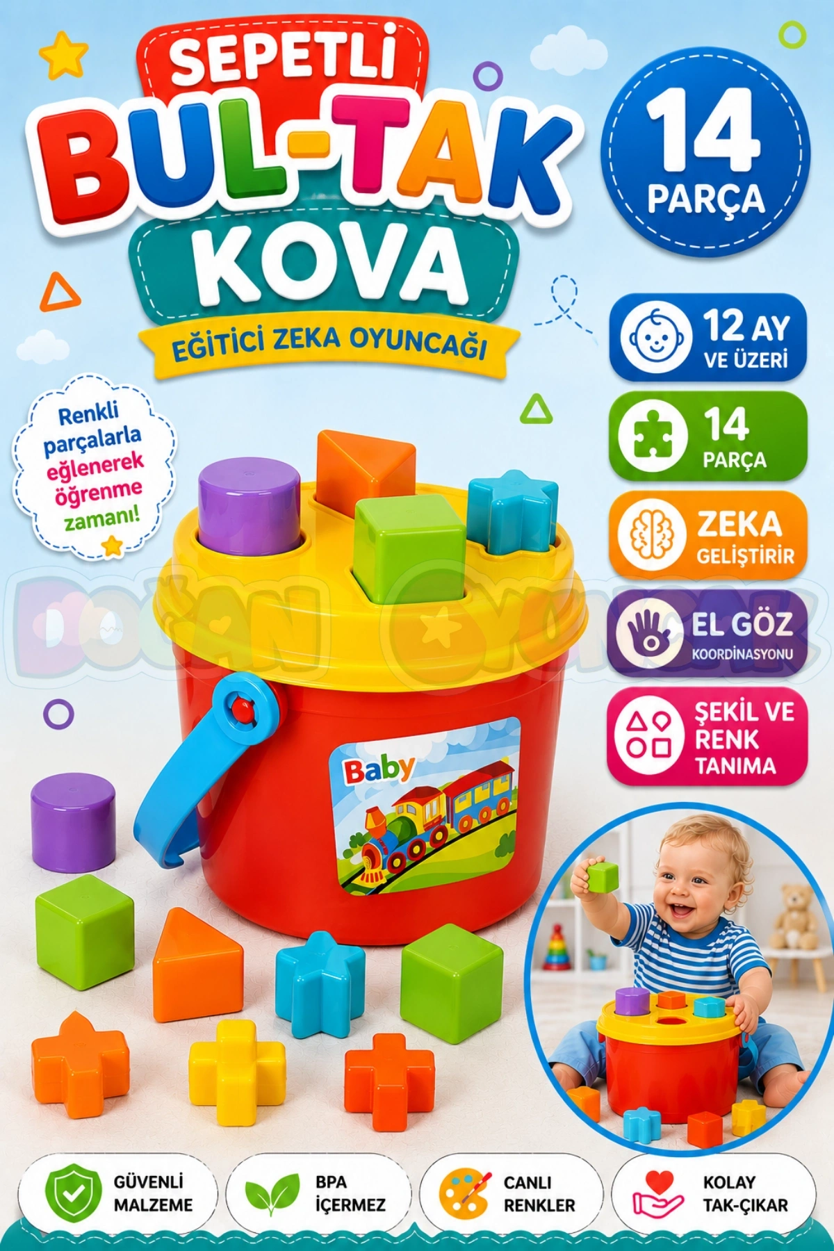 Bul-Tak Kova - Bultak Lego - Bebek Oyuncağı - Şekil Takmaca
