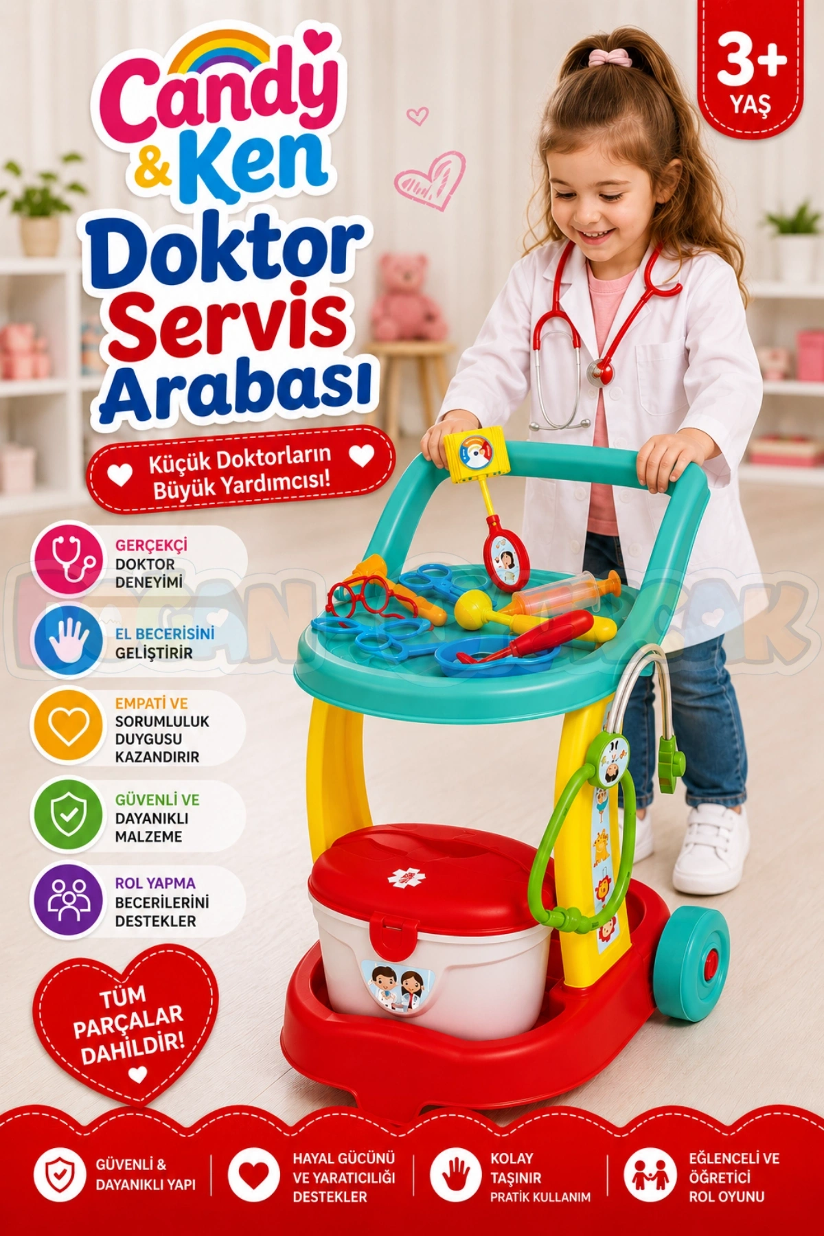 Candy & Ken Doktor Servis Arabası - Doktor Setleri - Doktor Oyuncak Seti