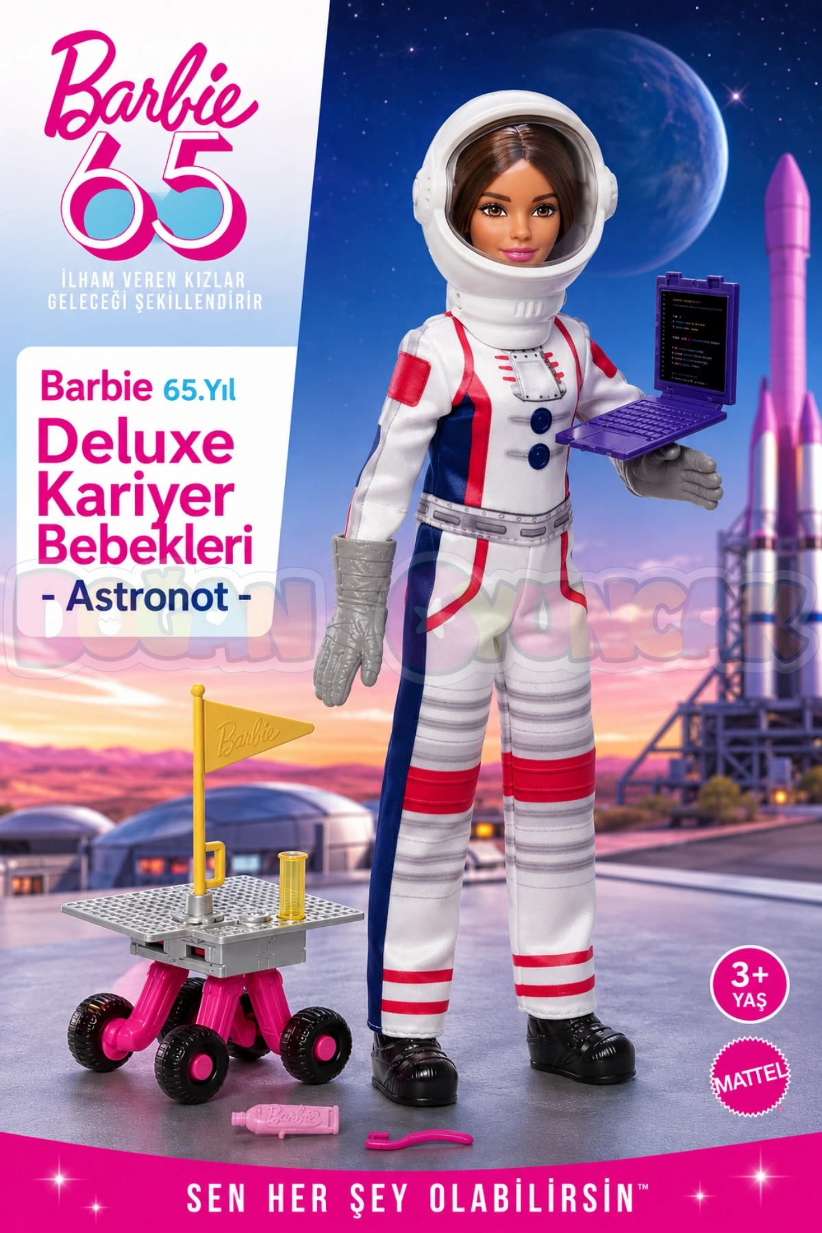 Barbie 65.Yıl Deluxe Kariyer Bebekleri - Astronot HRG45 - Barbie Oyuncak Barbie Bebek Barbi Meslek