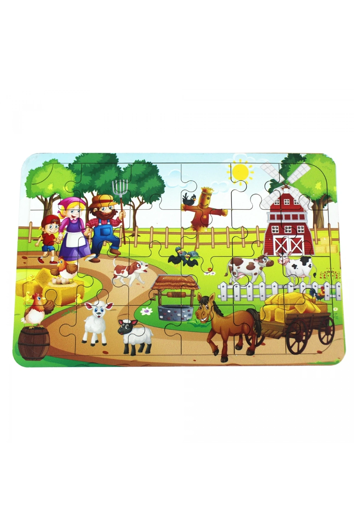 Ahşap Çiftlik Puzzle - Bebekleri İçin Puzzle - Ahşap Yapboz Oyuncak - Oyuncak Yap-boz - 24 Parça Puzzle