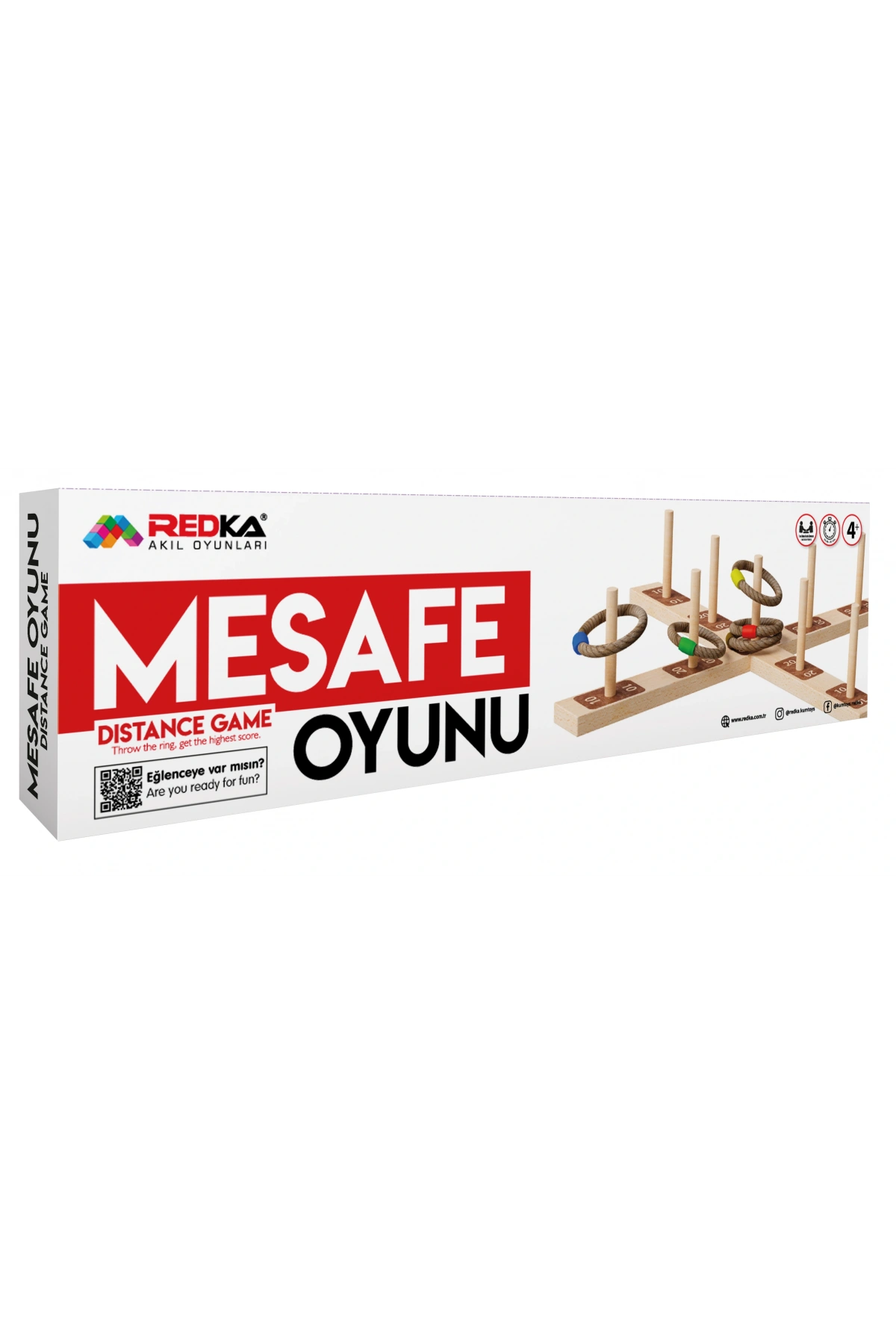 Ahşap Mesafe Tahmin Oyunu - Ahşap Oyuncaklar - Halka Atma Oyunu - Redka Mesafe Oyunu