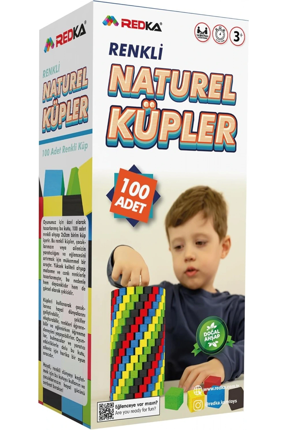 Ahşap Renkli Birim Küpler - Redka Birim Küpler Ahşap Bloklar - Ahşap Renkli Küpler