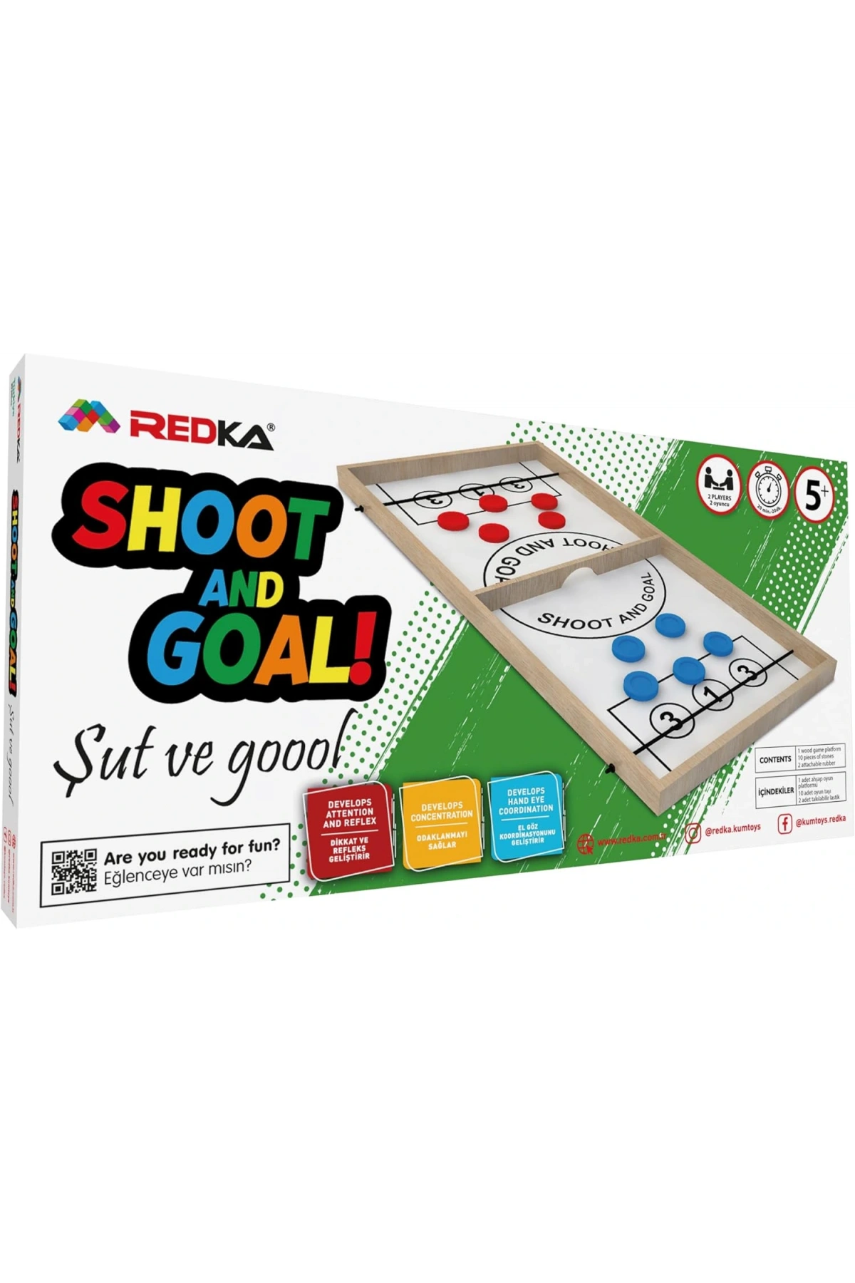 Ahşap Şut ve Gol Oyunu - Ahşap Oyuncaklar - Fast Finger Oyunu - Redka Şut ve Gol Oyunu