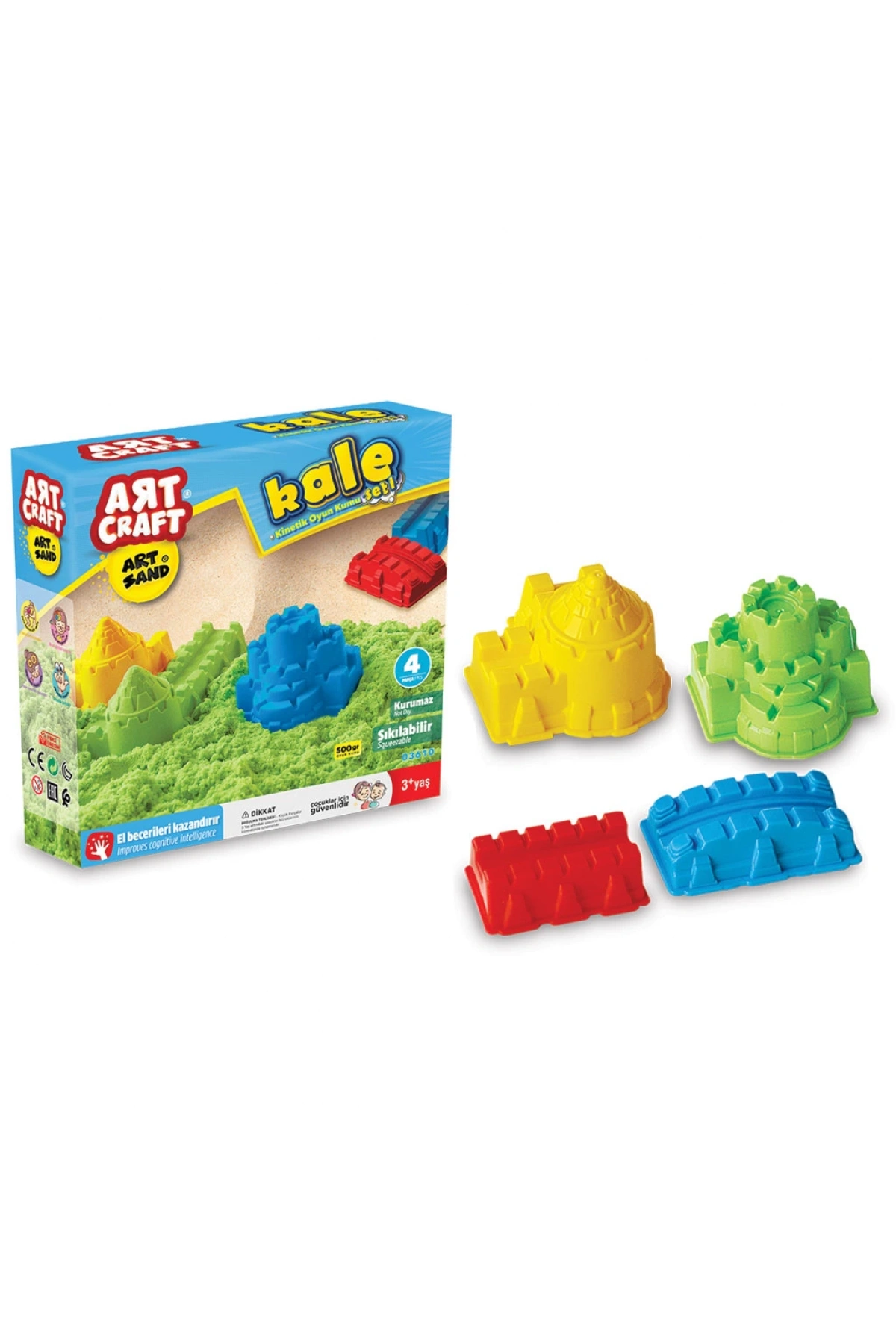 Art Sand Kale Seti 500 Gr. - Oyun Kumu Seti - Kinetik Kum Seti - Natural Kum - Doğal Kum