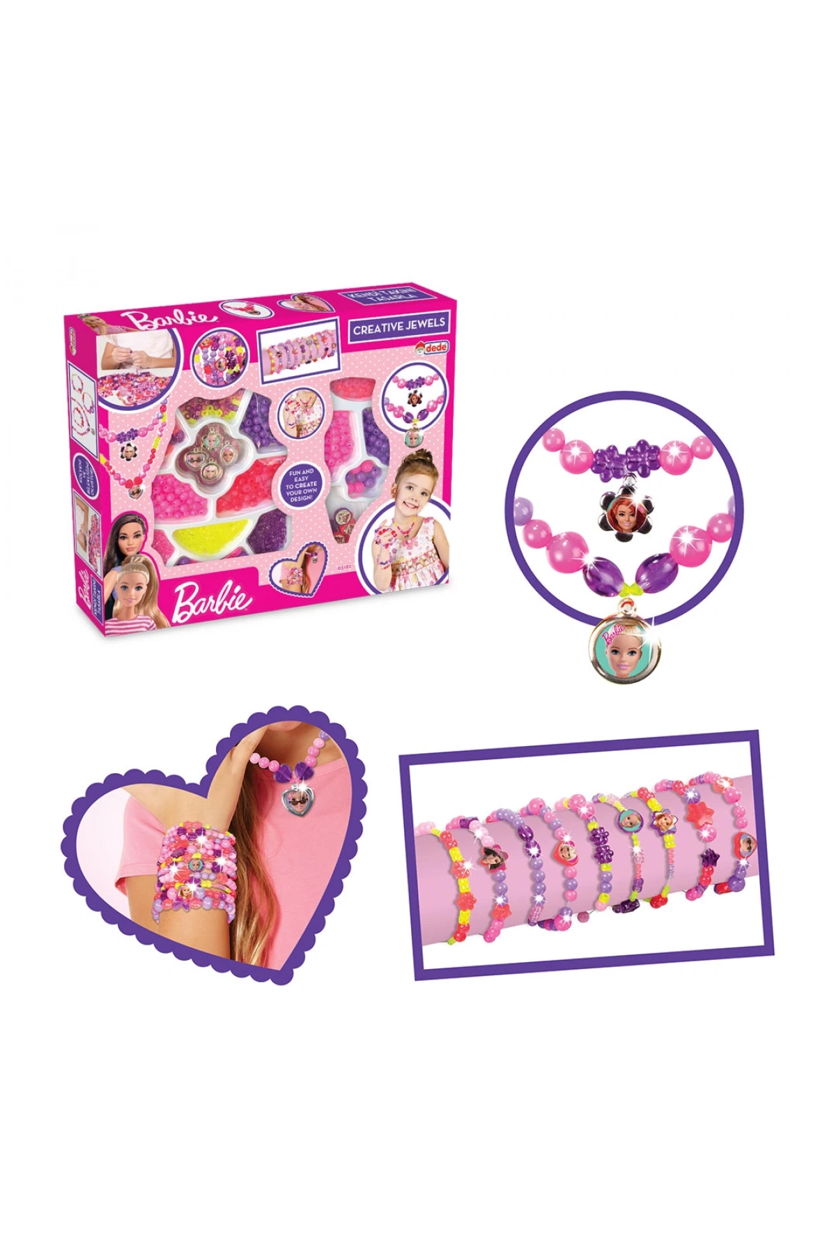 Barbie İkili Takı Seti - Dede Takı Seti - Boncuk Kolye Seti - Barbie Oyuncakları