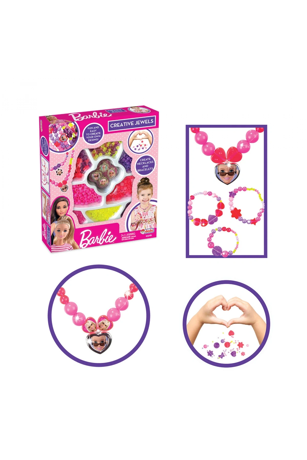 Barbie Tekli Takı Seti - Dede Takı Seti - Boncuk Kolye Seti - Barbie Oyuncakları