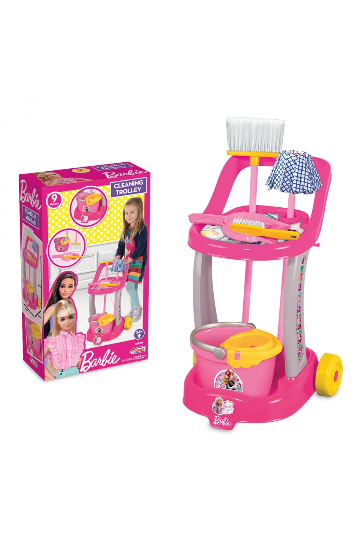 Barbie Temizlik Arabası - Ev Eşyaları Seti - Ev Oyuncakları Seti - Vileda Seti