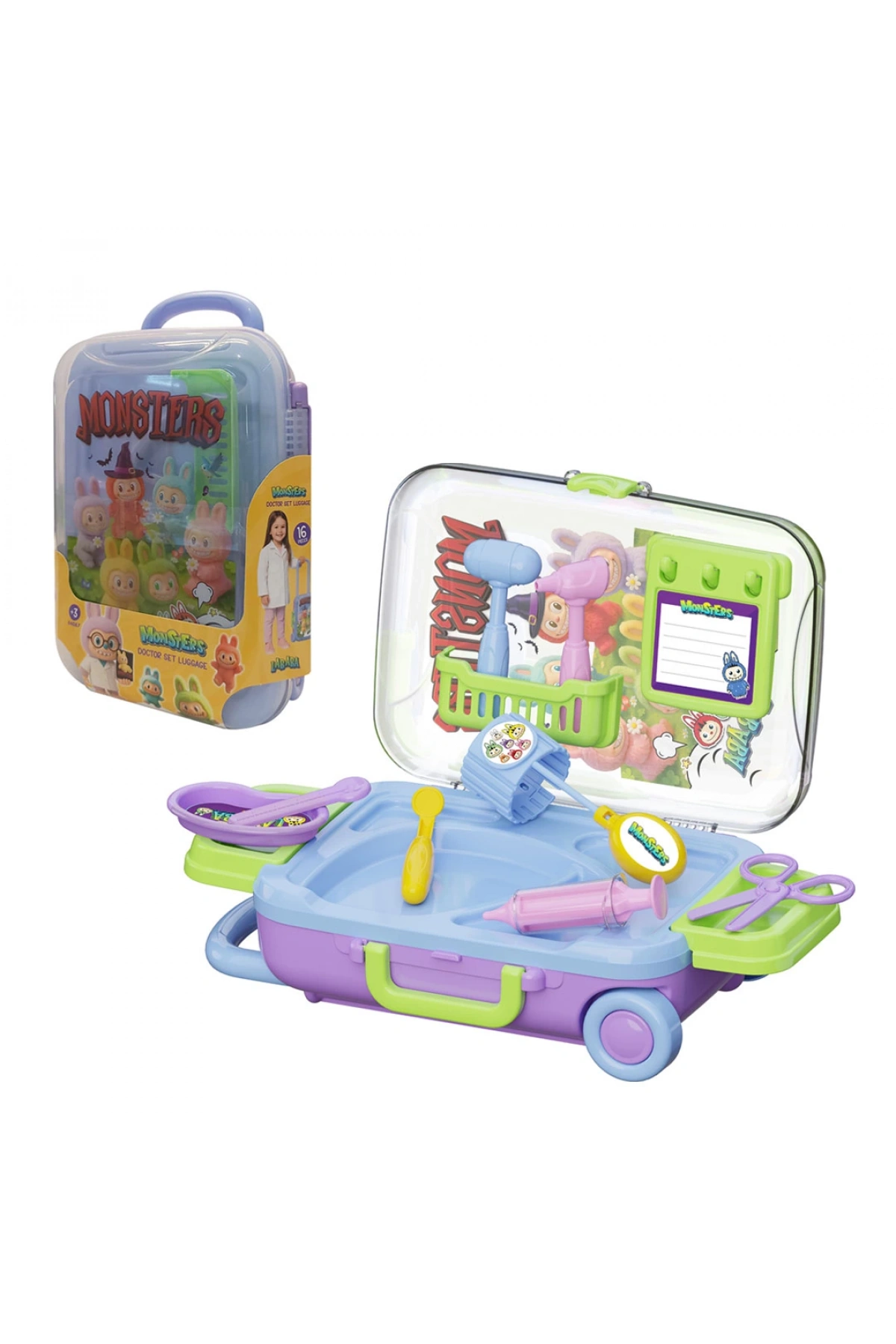 Canavarlar Labubu Doktor Set Bavulum - Doktor Setleri - Doktor Oyuncak Seti - Labubu Doktorculuk Oyunu