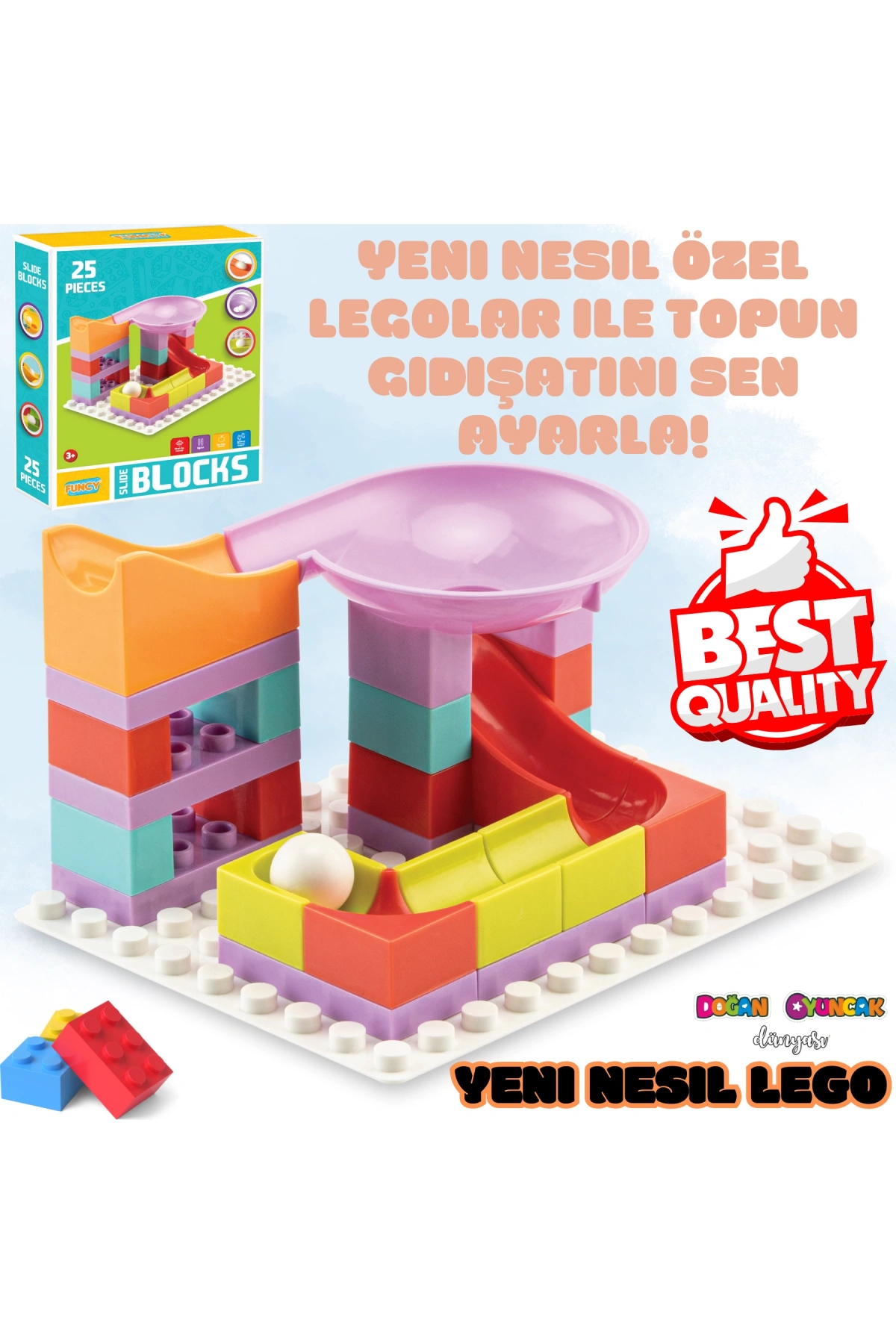 Creative Blok 25 Parça - Slide Blocks 25 Parça - Lego Oyuncakları - Yaratıcı Top Oyunu - Creative Lego