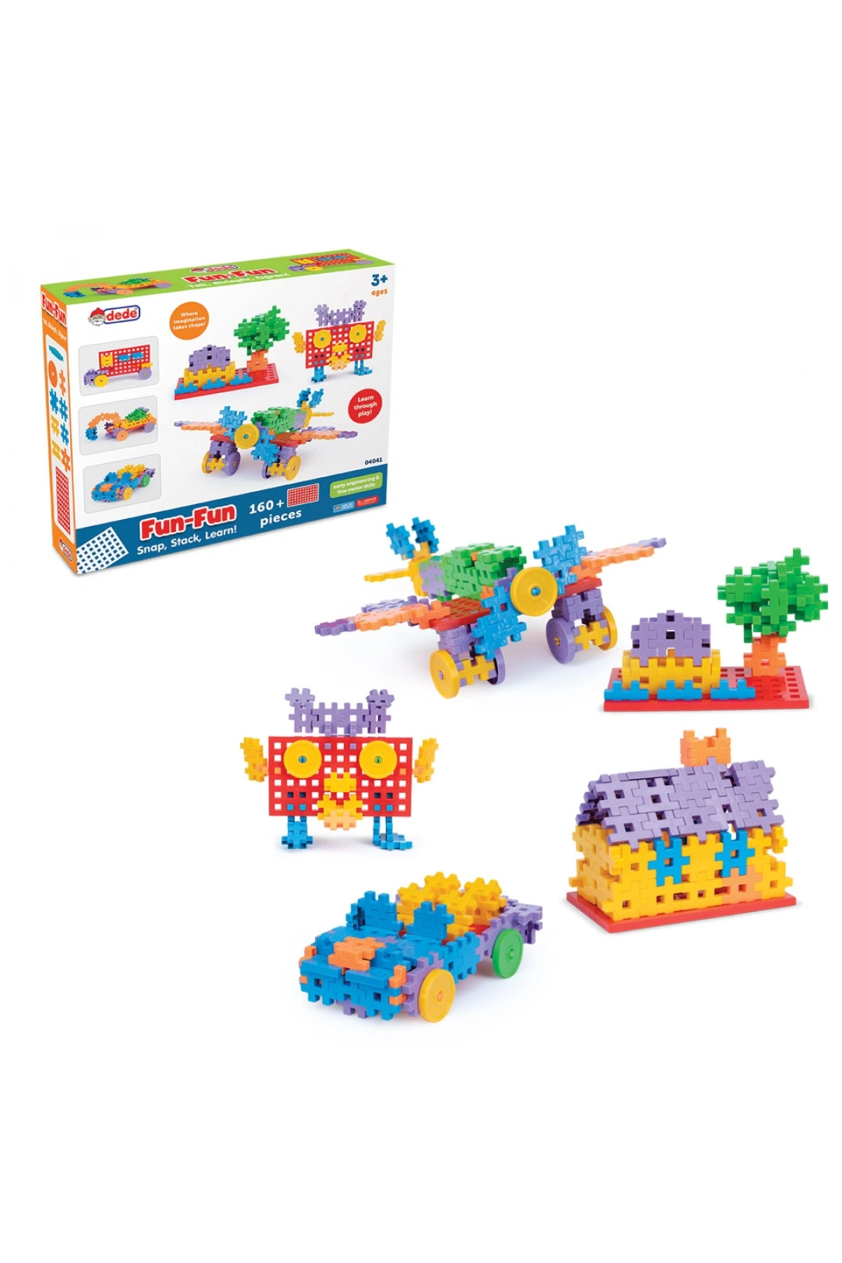 FunFun Puzzle (160 Parça) - Lego Setleri - Geometrik Oyuncak - Fun-Fun - Kare Bloklar