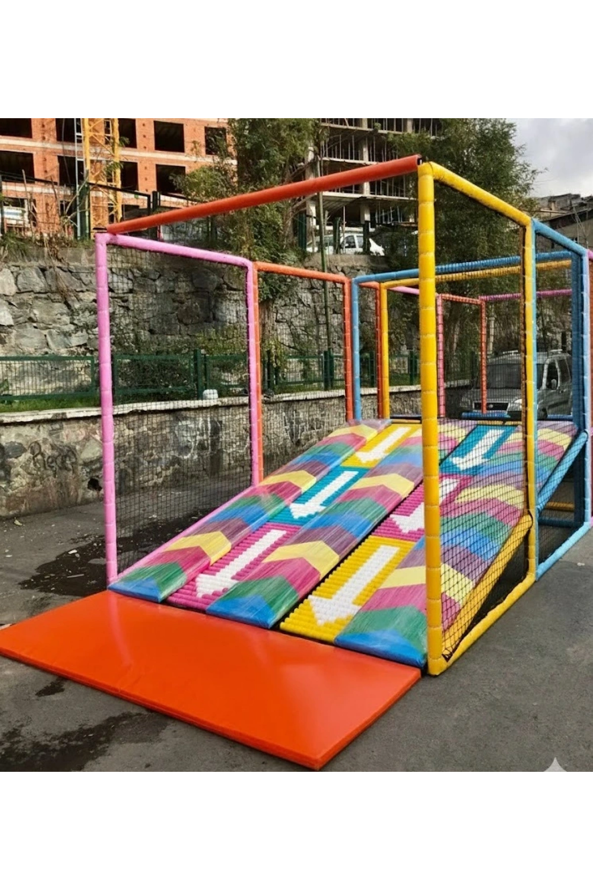 Roller Kaydırak Çiftli - Soft Play Top Havuzu Çocuk Oyun Alanı - Sünger Oyun Alanı