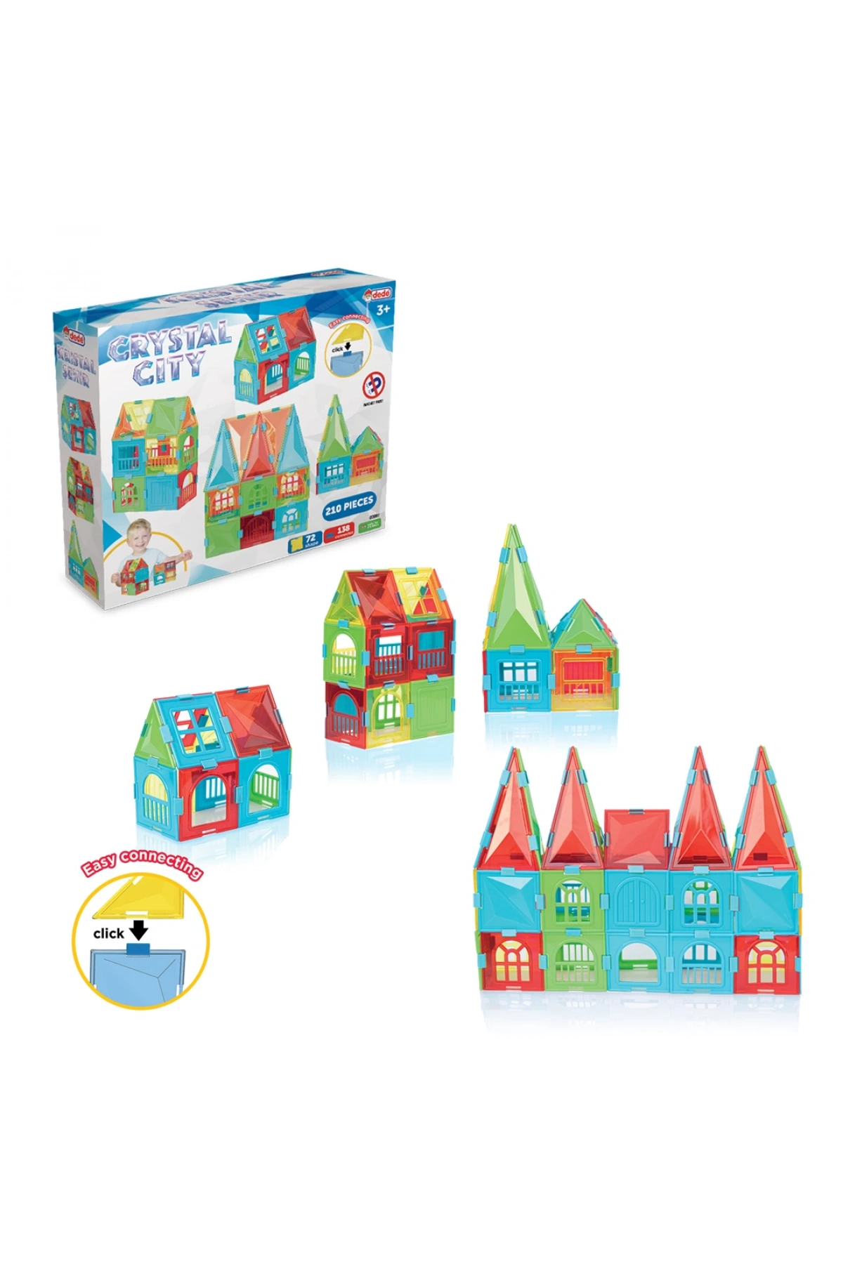 Kristal Şehir Puzzle (210 Parça) - Lego Setleri - Geometrik Oyuncak - Kristal Lego Seti - Cam Lego