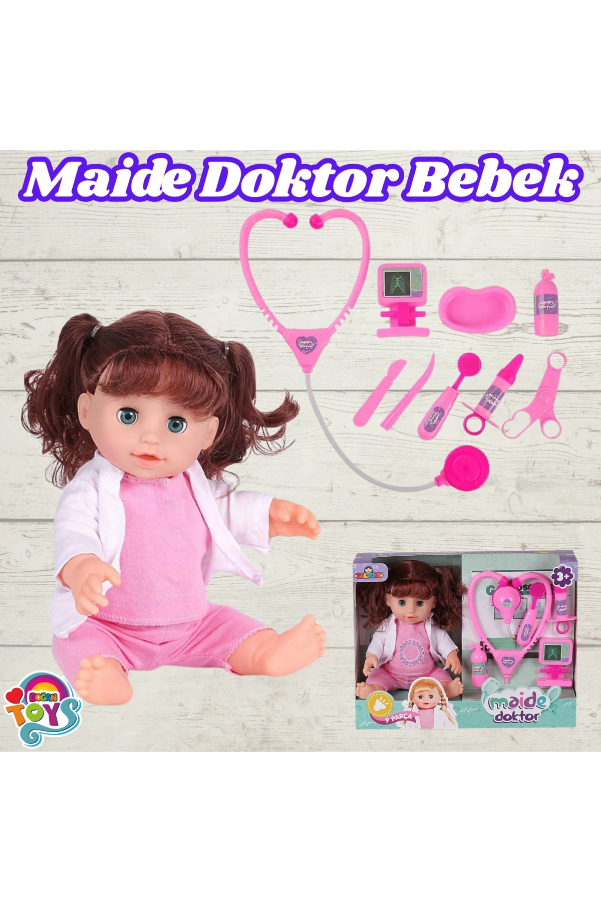 Maide Doktor Bebek - Türkçe Konuşan Maide Et Bebek - Konuşan Bebek - Maide Bebek - Hemşire Et Bebek - Kumral