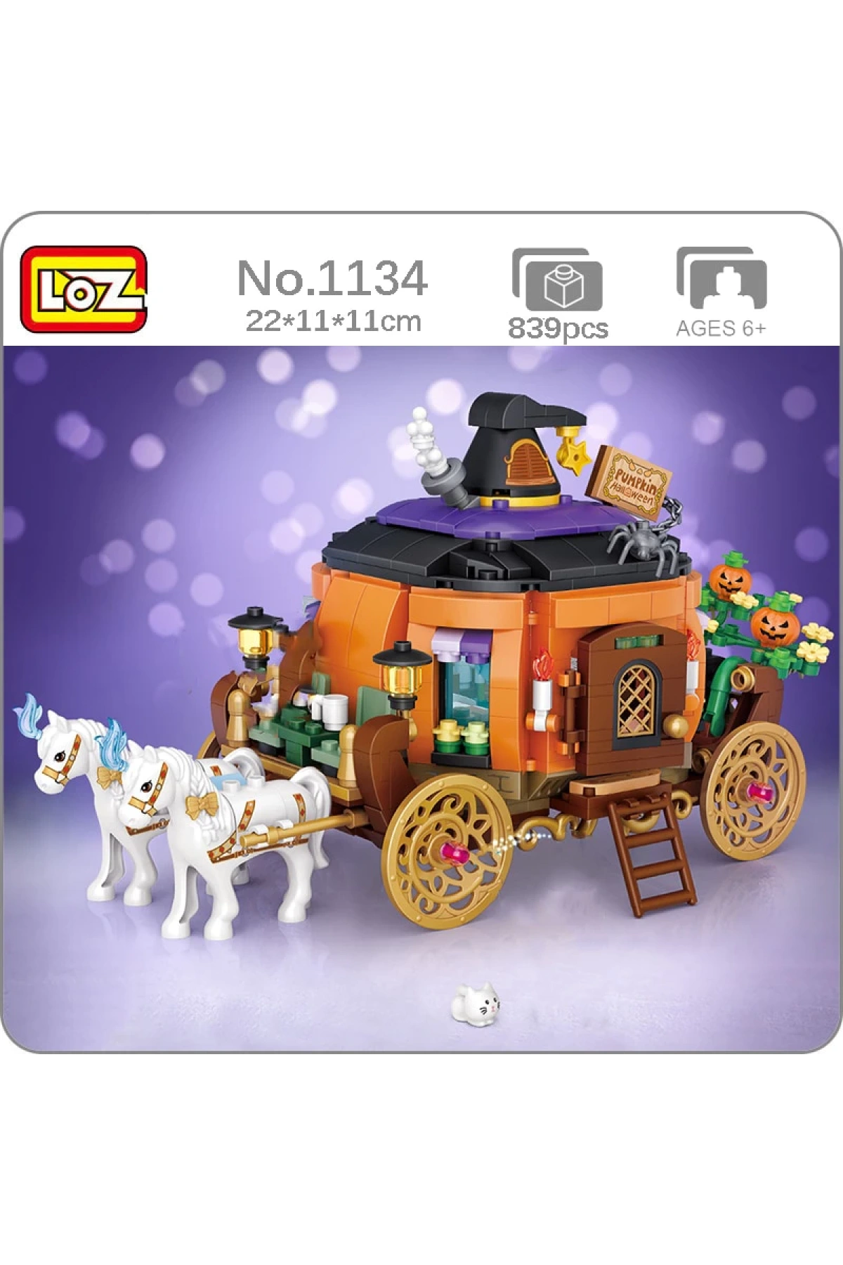 Mikro Blok Balkabağı Arabası 839 Parça - Lego Setleri - Loz Mini Lego - Araba Lego - Loz Lego - Mikro Bloklar