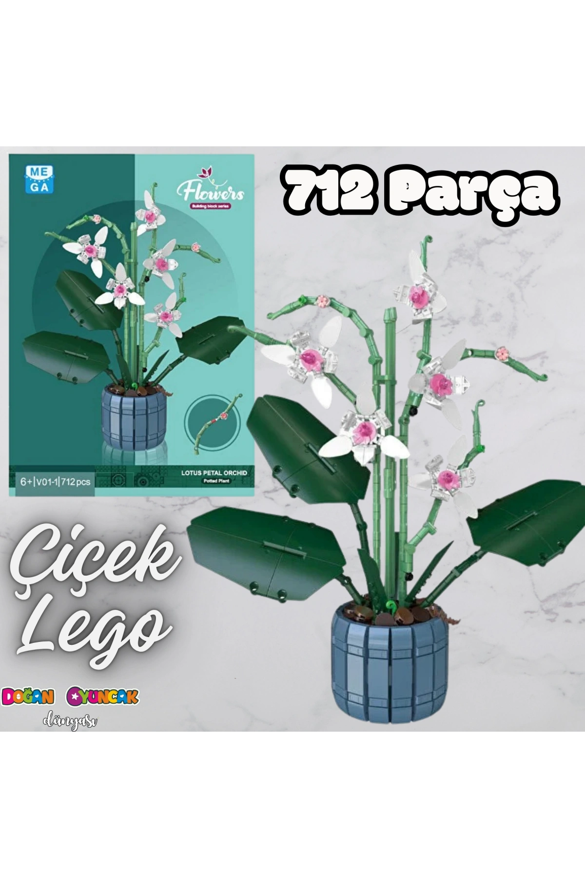 Mikro Blok Çiçek Lotus 712 Parça - Lego Setleri - MEGA Lego - Çiçek Lego - MEGA Çiçek Lego - Mikro Bloklar