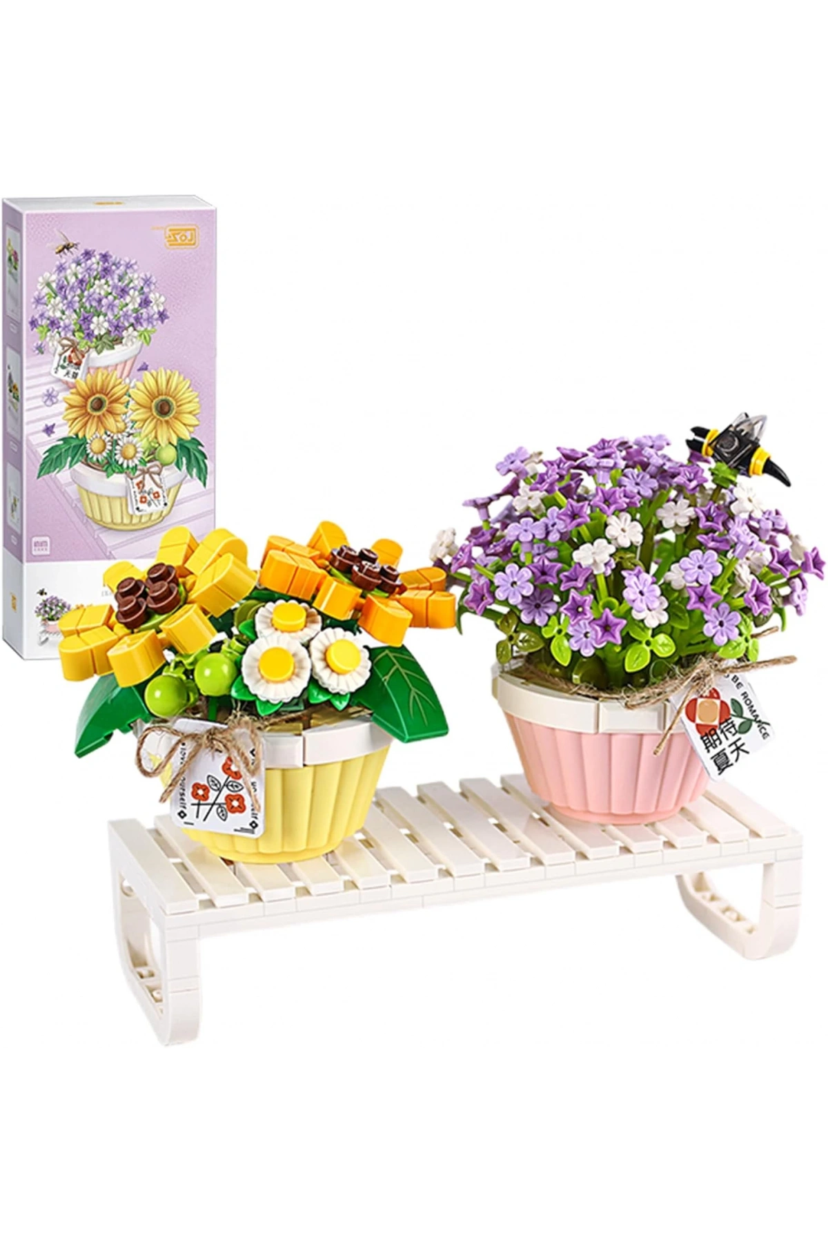 Mikro Blok Saksılı Çiçekler 2 543 Parça - Lego Setleri - Loz Mini Lego - Çiçek Lego - Loz Lego - Mikro Bloklar