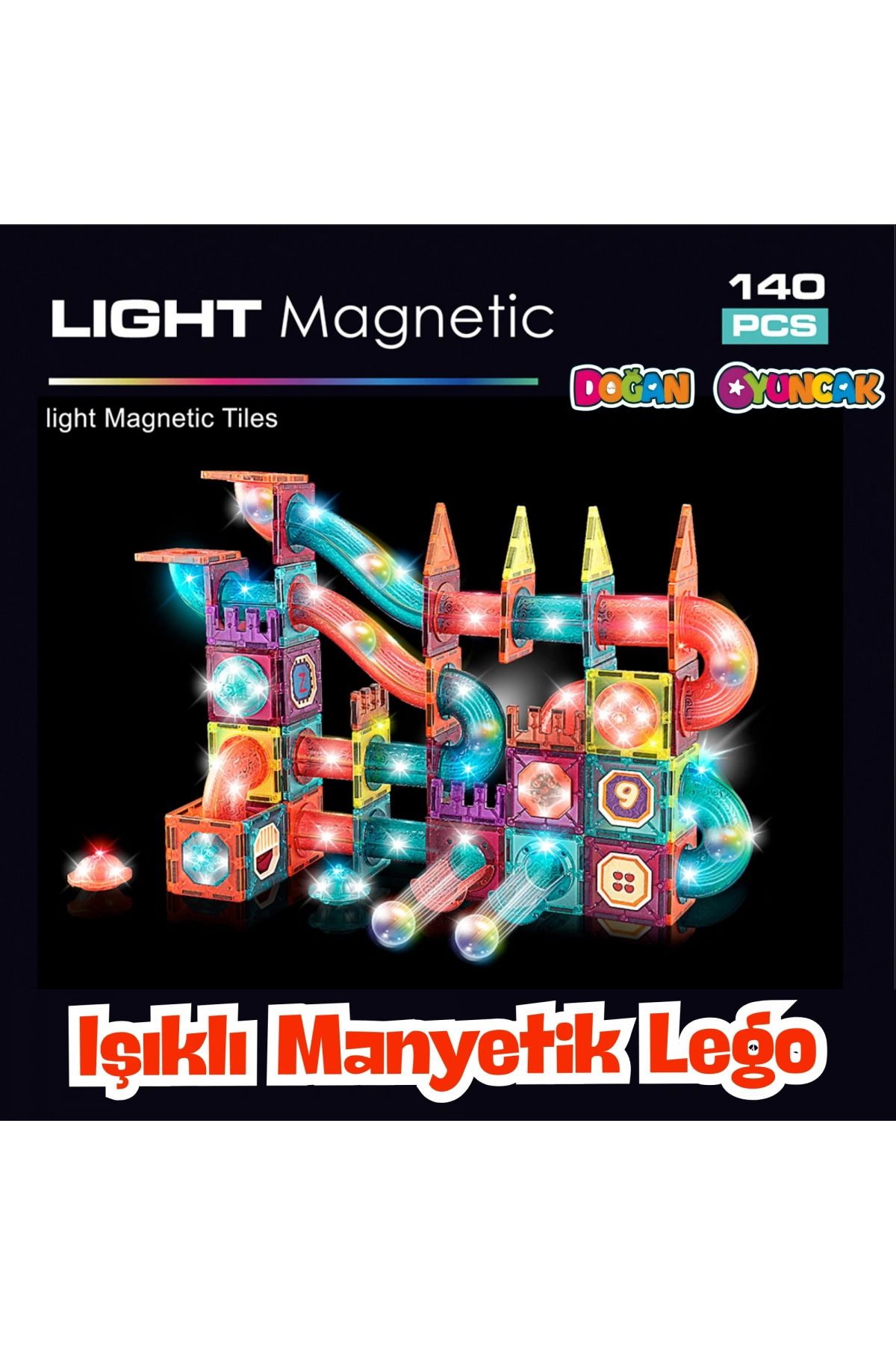 Orijinal Magnetic Tiles Star Diamond Light Version 108 Parça Işıklı Manyetik Lego - Mıknatıslı Lego Ledli Magnetic Işıklı Magnet