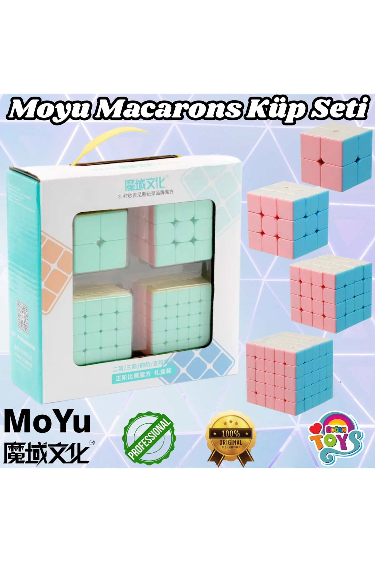 Orijinal MoYu Macarons 2x2 3x3 4x4 5x5 Küpü Seti - Moyu Speed Cube - Moyu Zeka Küpü - Zeka Küpü - Rubik Küp