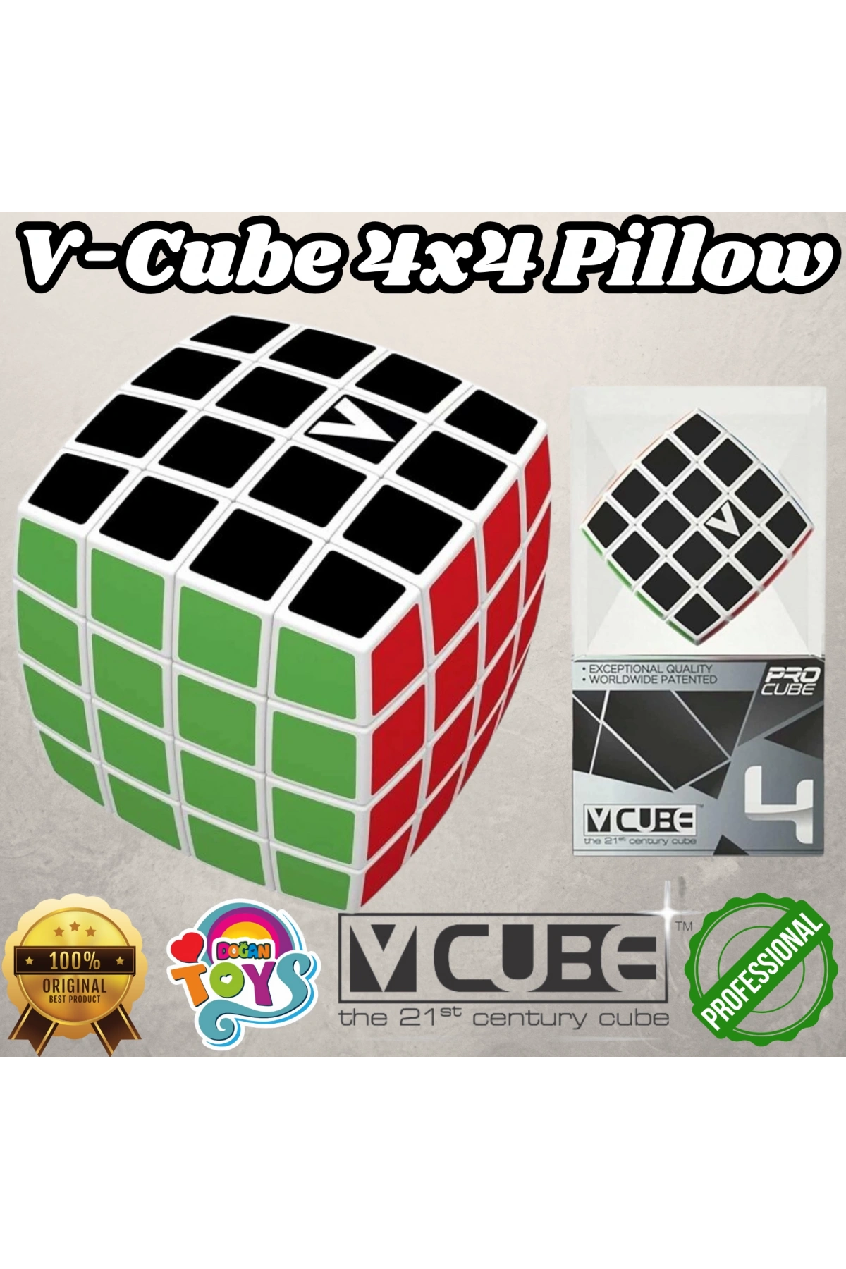 Orijinal V-Cube 4x4 Pillow Küp - V-Cube Küp - Zeka Küpü - 4x4 Pillow Küp - Akıl Küpü - Rubiks Küp -VCube