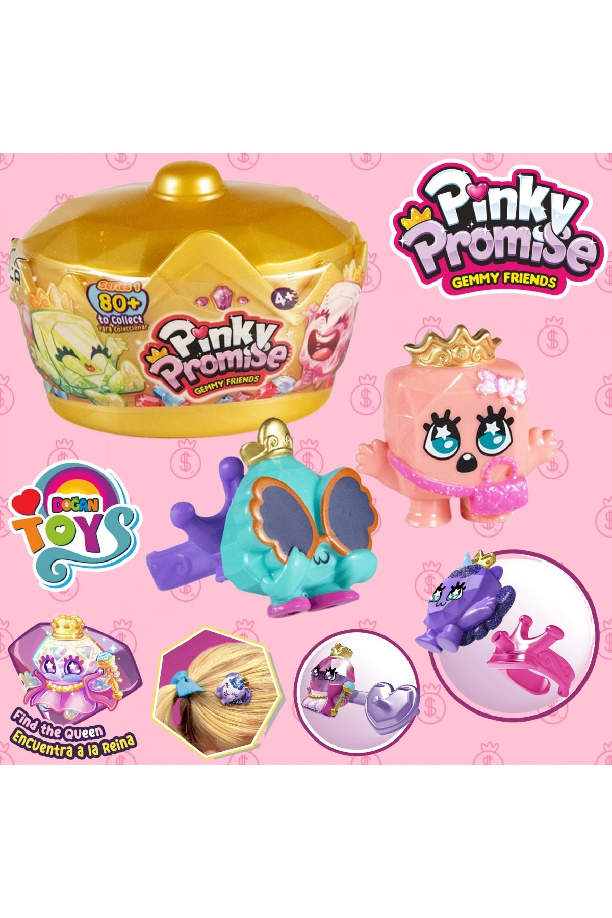 Pinky Promise Sürpriz Taç 2li Paket - Pinky Promise Surprise Crown 2 Pack - Pinky Promise Oyuncak Figür Seti
