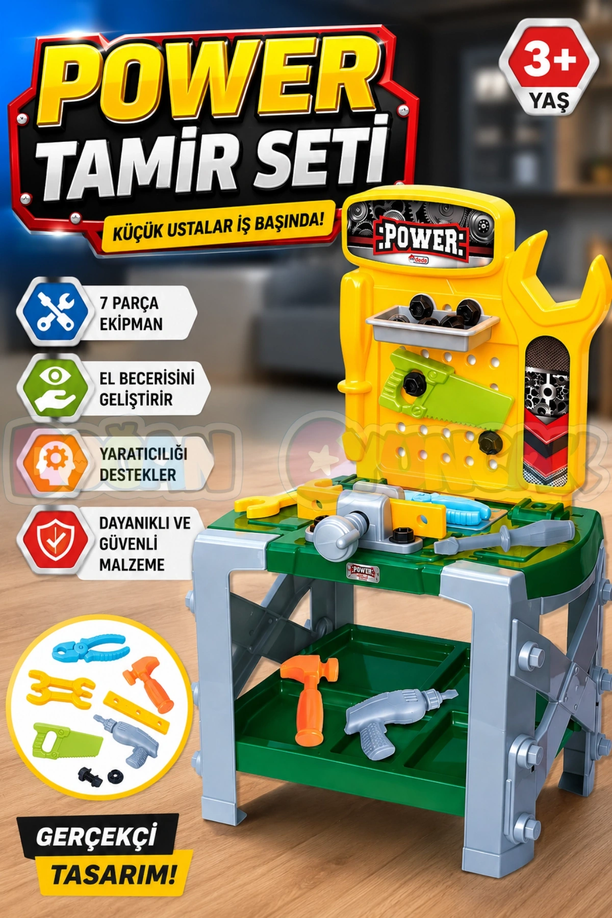 Power Tamir Seti - Oyuncak Tamir Setleri - Tamir Aletleri - Alet Seti - Vidalama Seti