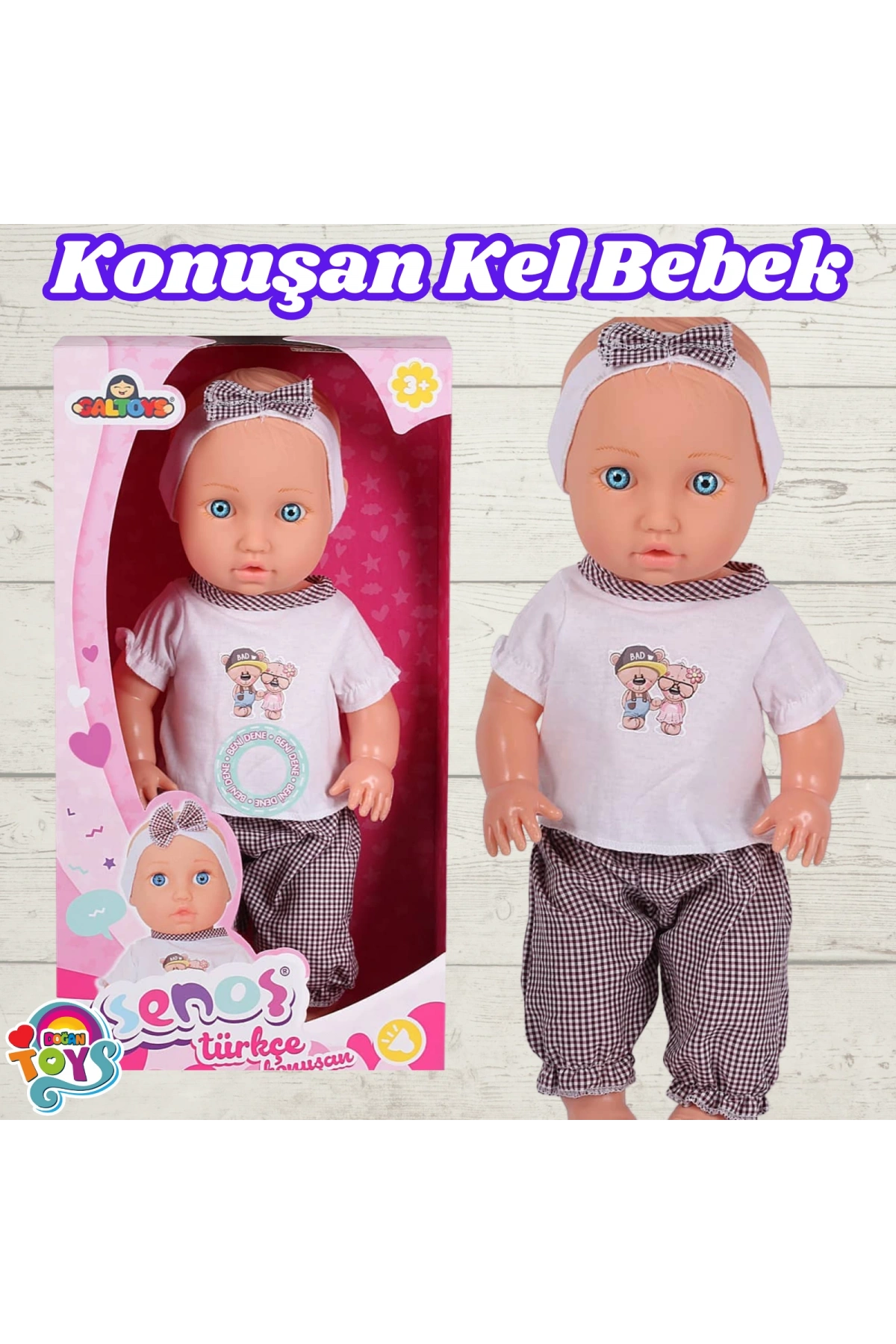 Senoş Kel Bebek - Türkçe Konuşan Senoş Et Bebek - Konuşan Bebek - Senoş Bebek - Siyah