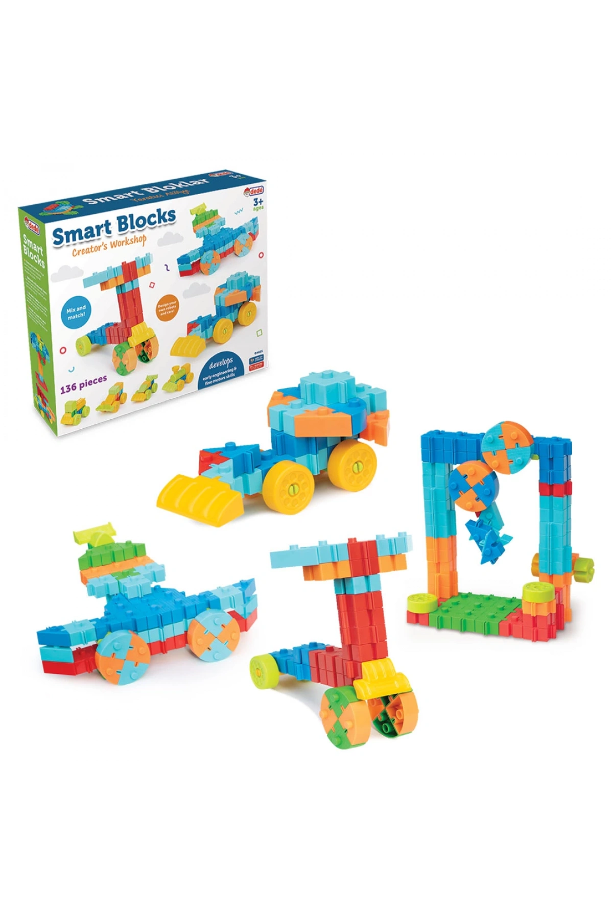 Smart Blocks Lego (136 Parça) - Smart Lego - Smart Bloklar Küçük Bloklar - Legolar Oyuncak Eğitici Lego