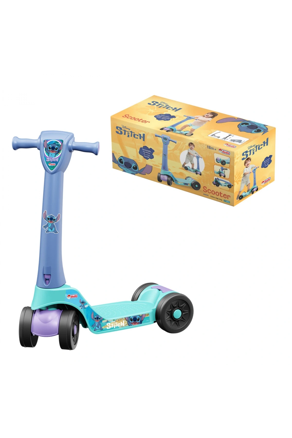 Stitch Scooter - Plastik Scooter - 4 Tekerli Scooter - Bingit - Kaykay Disney Stitch Scooter