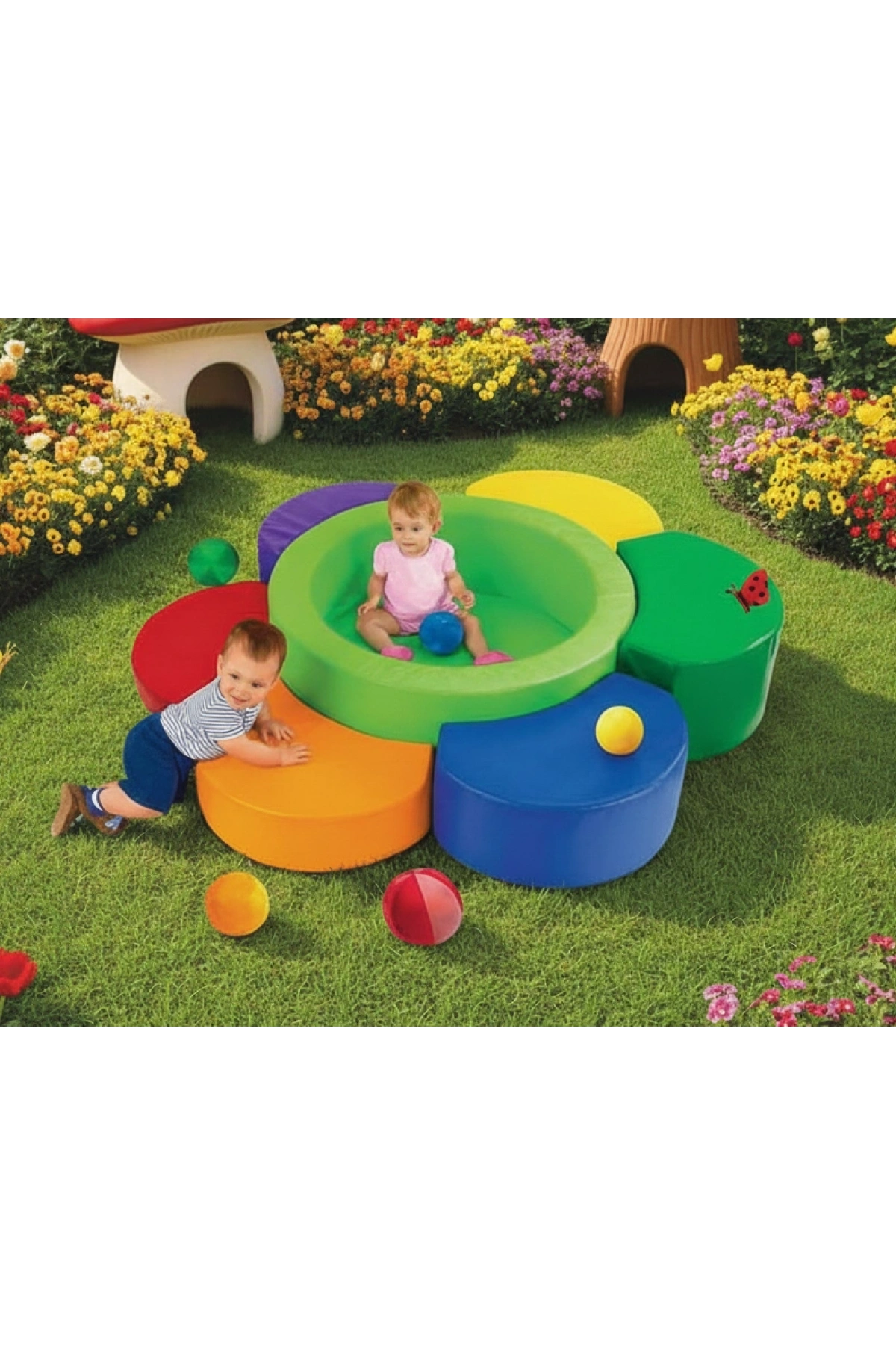 Sünger Papatya Top Havuzu - Sünger Soft Play Top Havuzu Çocuk Oyun Alanı