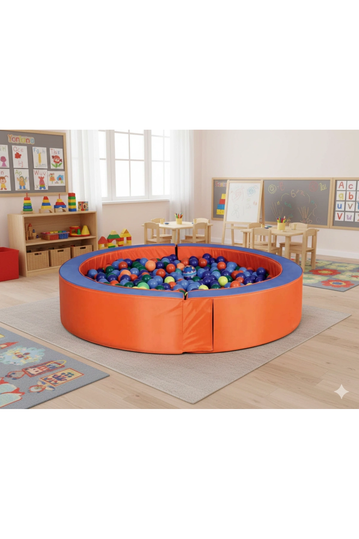 Yuvarlak Top Havuzu 125 cm. - Sünger Soft Play Top Havuzu Çocuk Oyun Alanı