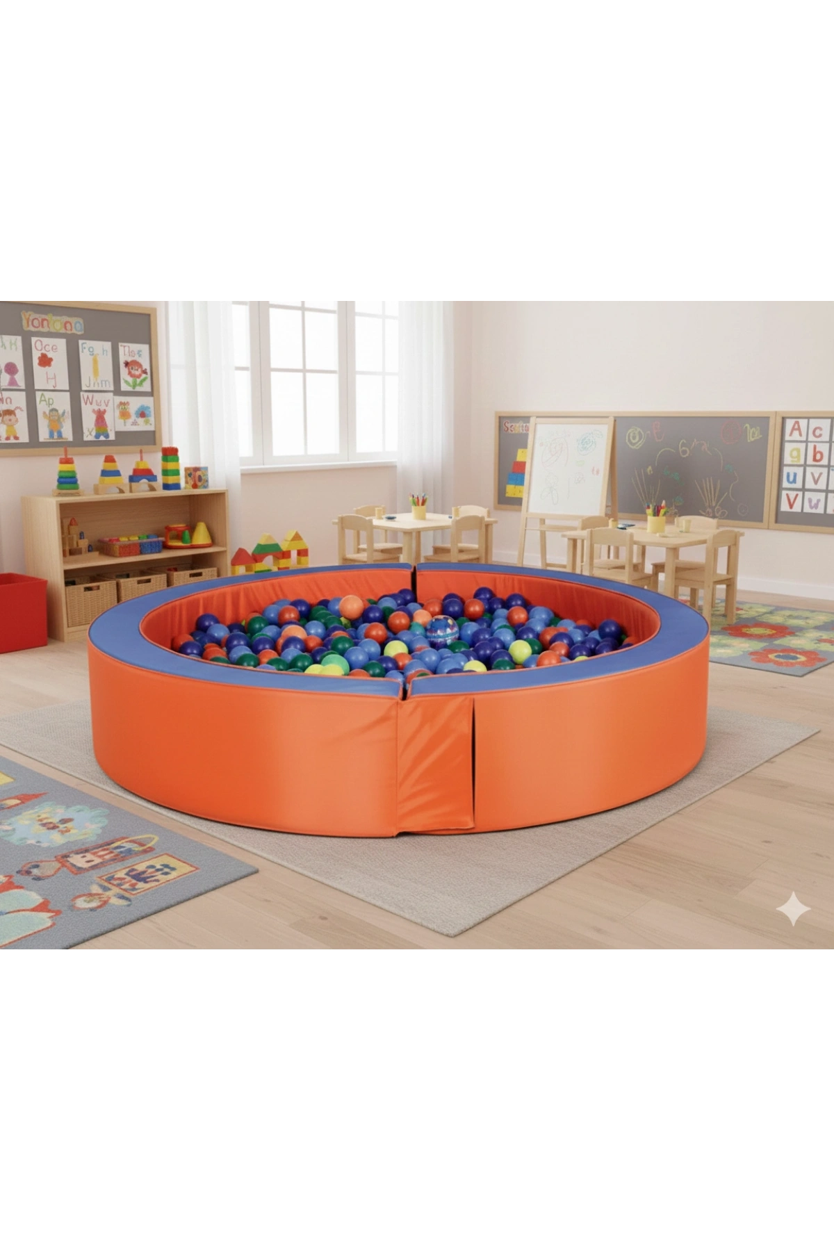 Yuvarlak Top Havuzu 165 cm. - Sünger Soft Play Top Havuzu Çocuk Oyun Alanı