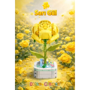 Mikro Blok Sarı Gül Çiçek Lego - Lego Setleri Mini Lego - Çiçek Lego - Mikro Bloklar