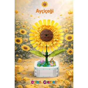 Mikro Blok Ayçiçeği Çiçek Lego - Lego Setleri Mini Lego - Çiçek Lego - Blossom Çiçek Lego