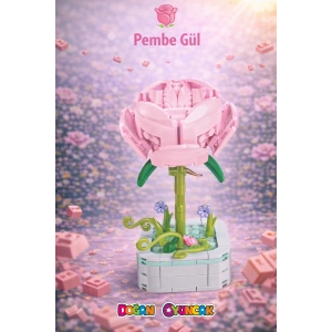 Mikro Blok Pembe Gül Çiçek Lego - Lego Setleri Mini Lego - Çiçek Lego - Blossom Çiçek Lego
