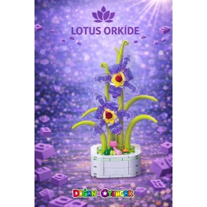 Mikro Blok Kristal Lotus Orkide Çiçek Lego - Lego Setleri Mini Lego - Çiçek Lego - Blossom Çiçek Lego
