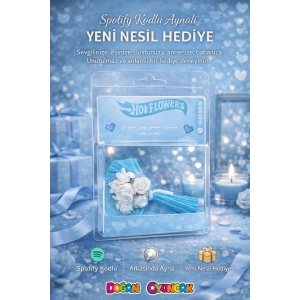 Hot Flowers Aynalı Çiçek Mavi - Hediyelik Hotflowers Çiçek Mini Buket Spotify Hotflowers Çiçek