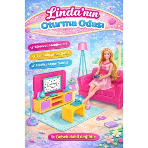 Lindanın Oturma Odası - Oturma Odası Oyuncak - Oturma Odası Seti - Barbie Oturma Odası
