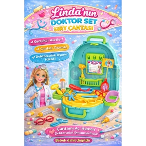 Lindanın Doktor Set Sırt Çantası - Doktor Setleri - Doktor Oyuncak Seti - Doktor Gereçleri
