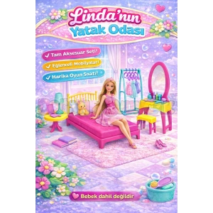 Lindanın Yatak Odası - Yatak Odası Oyuncak - Yatak Odası Seti - Barbie Yatak Odası