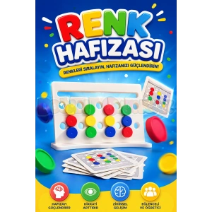 Renk Hafıza Oyunu - Rubik Abaküs Montessori Zeka Oyunu Eğitici Oyuncak