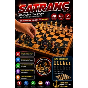 Ahşap Satranç Oyunu - Akıl ve Zeka Oyunu - Moli Satranç Oyunu - Strateji Oyunu