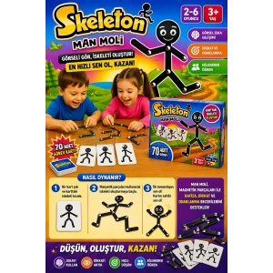 Çöp Adam Skeleton Man - Moli Kutu Oyunu Hafıza Dikkat Ve Beceri Oyunu Montessori Eğitici Oyuncak