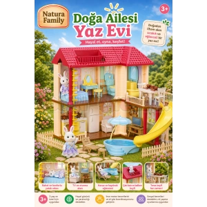 Doğa Ailesi Yaz Evi Havuzlu Oyuncak Ev - Tavşan Ailesi Oyun Evi Tavşan Tatil Evi Sylvanian Evi