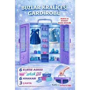 Buzlar Kraliçesi Gardırobu - Frozen Dolap - Elsa Giysi Dolabı - Elsanın Kıyafet Dolabı