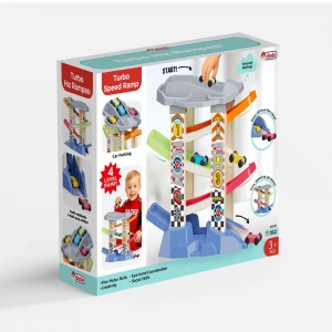 Turbo Hız Rampası (4 Katlı) - Oyuncak Araba Seti Yarış Seti Kaydıraklı Otopark Garaj Seti