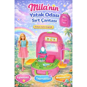 Milanın Yatak Odası Sırt Çantası - Yatak Odası Oyuncak - Yatak Odası Seti - Barbie Yatak Odası