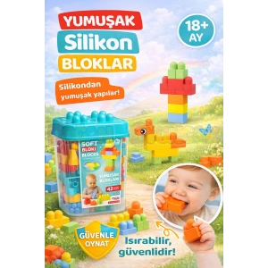 Yumuşak Bloki Blokları Kova 42 Parça - Büyük Yumuşak Bloklar - Büyük Soft Lego Oyuncakları