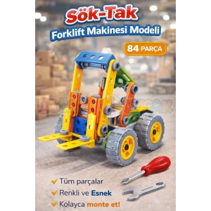 Hanye Sök-Tak Forklift Makinesi Modeli - Oyuncak Söktak İnşaat Modeli - Lego Setleri