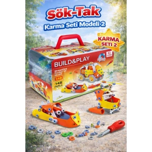 Hanye Sök-Tak Karma Seti Modeli 2 - Oyuncak Söktak 5i Bir Arada Çanta Modeli - Lego Setleri