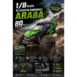 Polar Lights 80 Km/h Uzaktan Kumandalı Araba - Profosyonel Süspansiyonlu Hızlı Araba